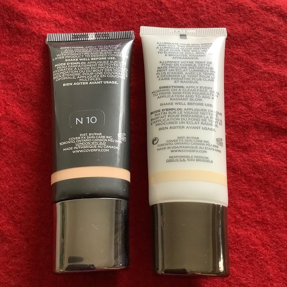 EUC Cover Fx Oil free Foundation & Illuminating Base Primer Set, 30 ml each - Picture 2 of 2
